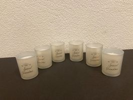 Duftkerzen-Gläser 6 Stück, Vanille, "Special Grandma"
