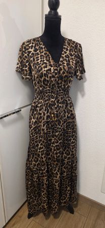 Kleid Leopard ABRICOT NEU Gr. 34 XS
