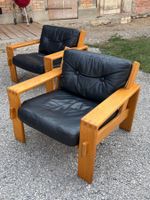 2 Ledersessel "Bonanza" Asko Finnland Vintage Retro