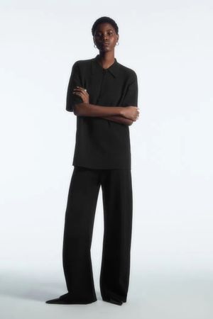 COS weite Strick Hose Schwarz M