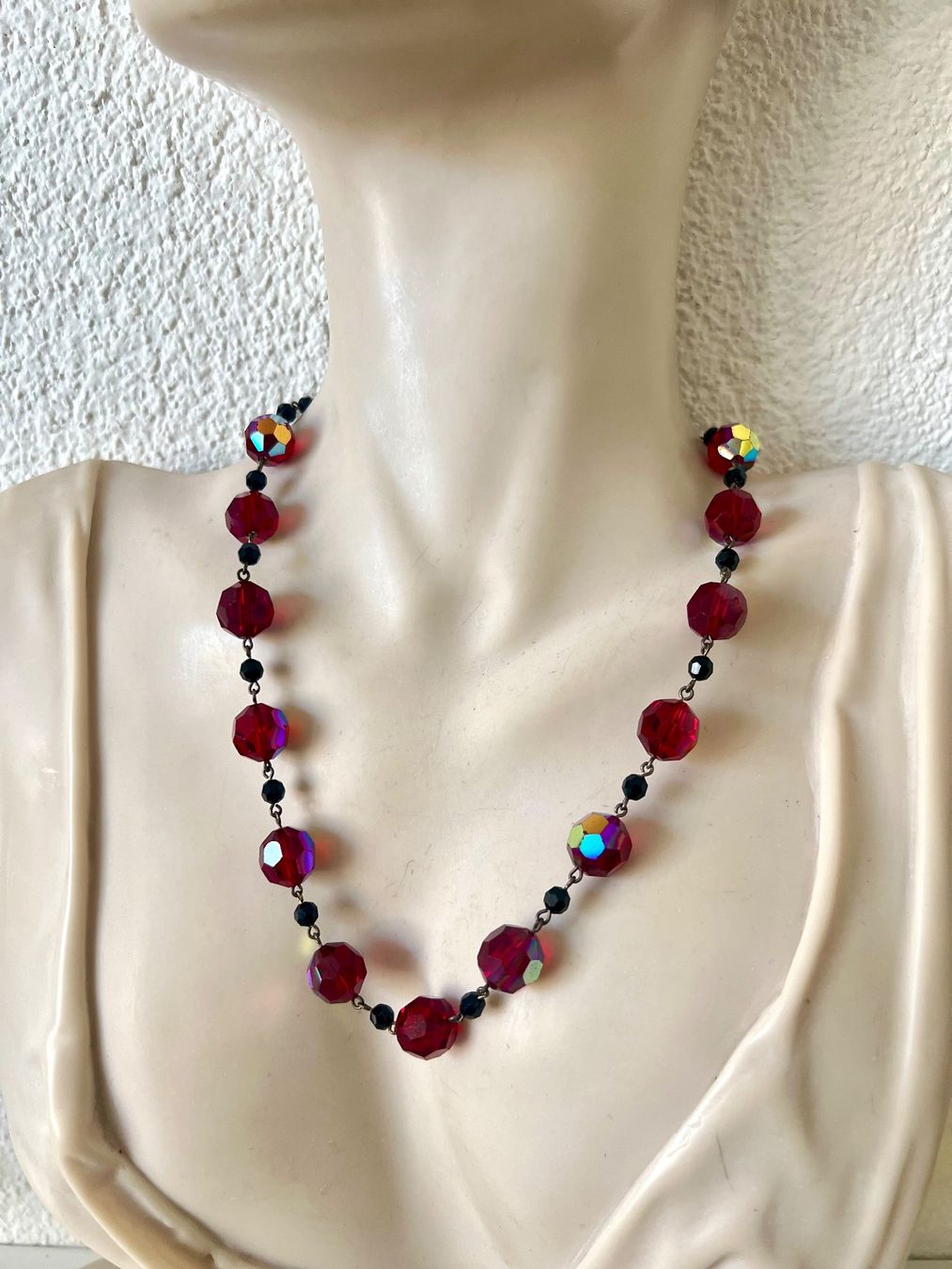Catenine: Art Déco - Brillierende Silberkette 800 Auroraborealis Rot – Usato da Ruswil venduto da artbyhand 7