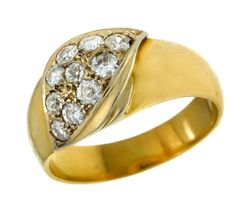 antiker Diamant Ring GG/WG 585 Gr. 58 zusammen 0,84ct