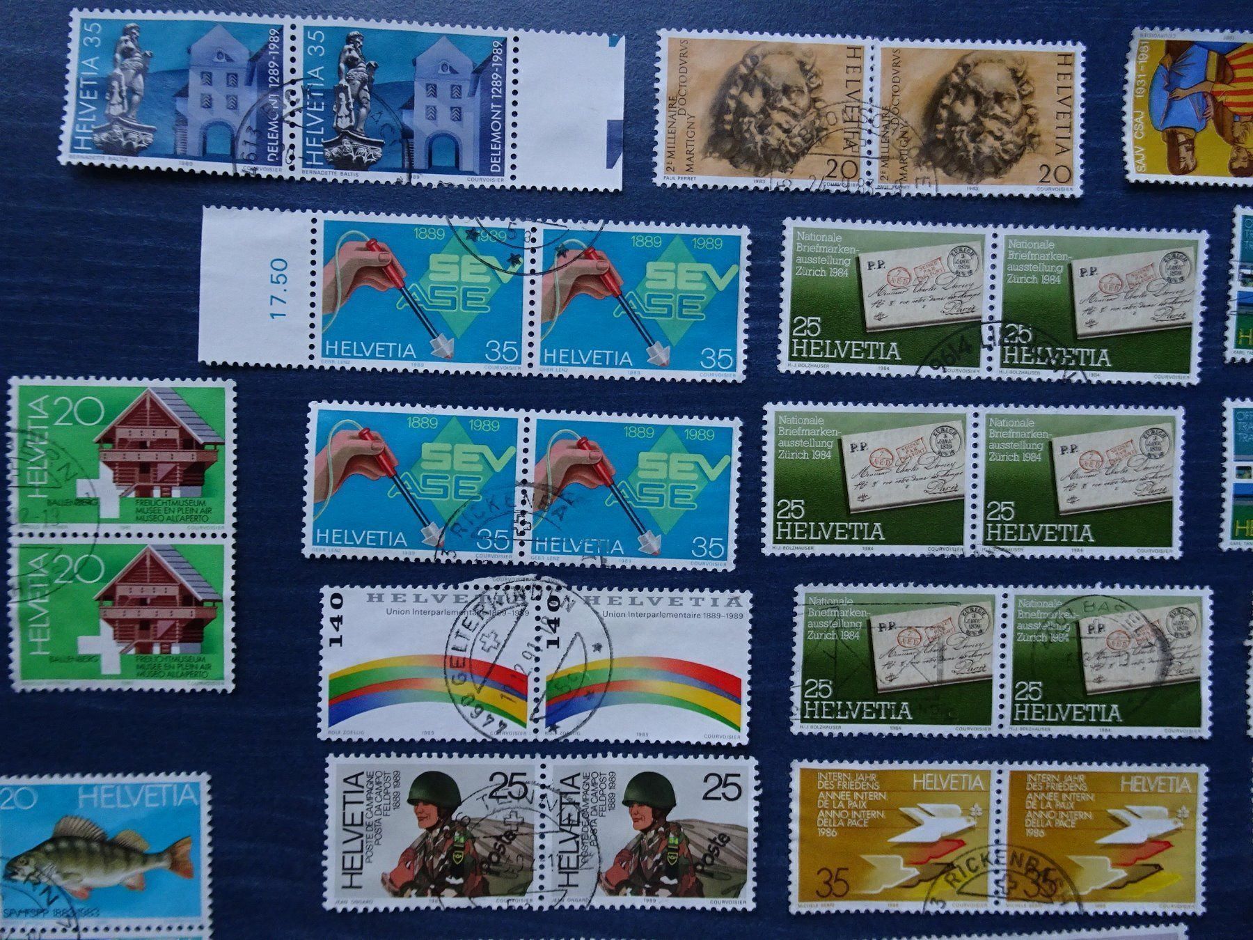 Tutti i francobolli: 1980-89  Div. 2er-Streiffen – Usato da Aadorf venduto da Chnorli-Furz 1
