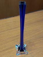 Vintage ! vase soliflore, en verre bleu cobalt! 40 cm
