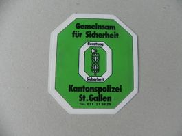 Abziehbild Aufkleber 35 Jahre Kapo Kanton Polizei St.Gallen