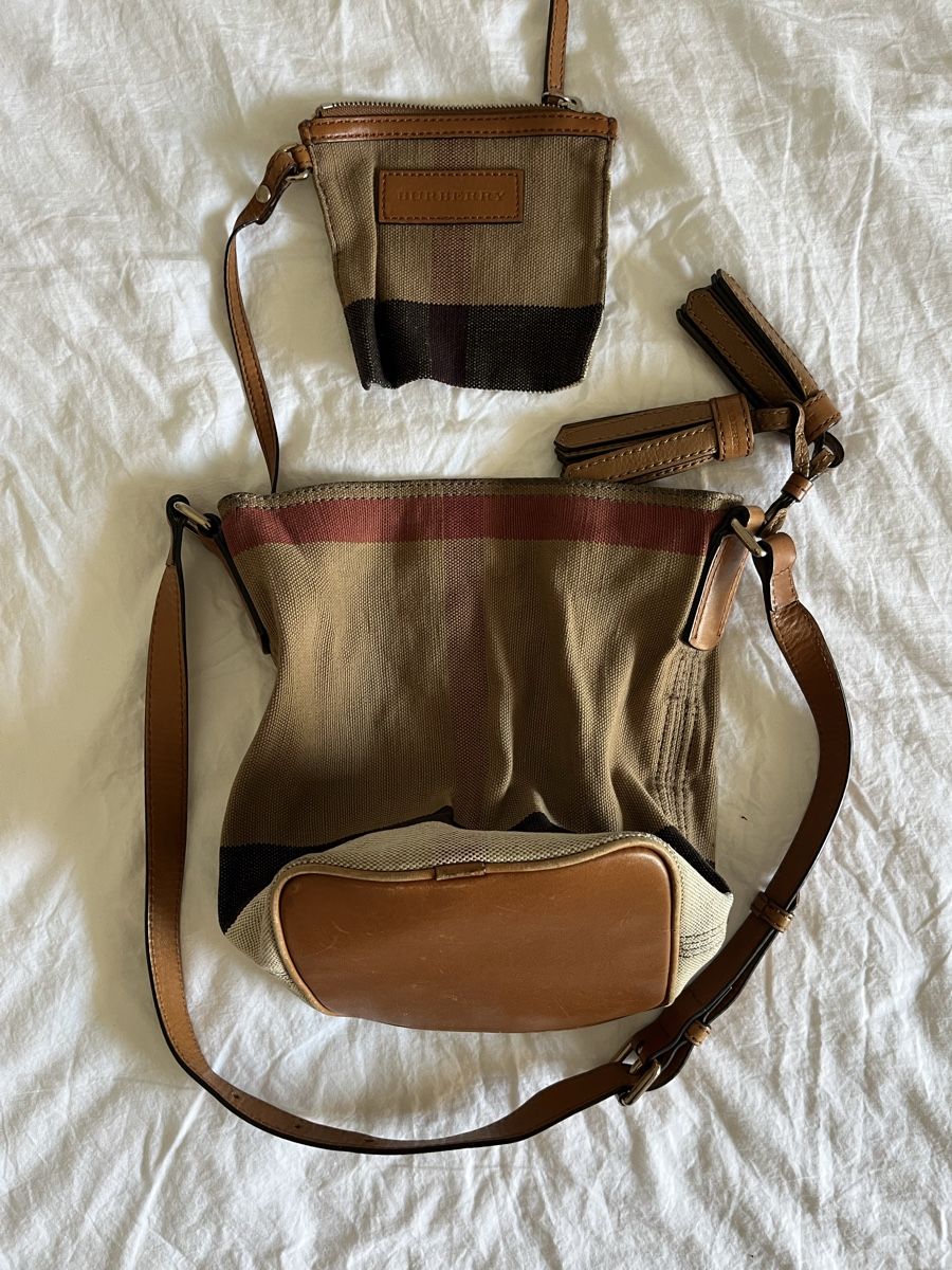 Burberry Borse da donna: Damen Tasche Burberry Nova Check Leder Leinen – Usato da Zürich venduto da vitobossha 1