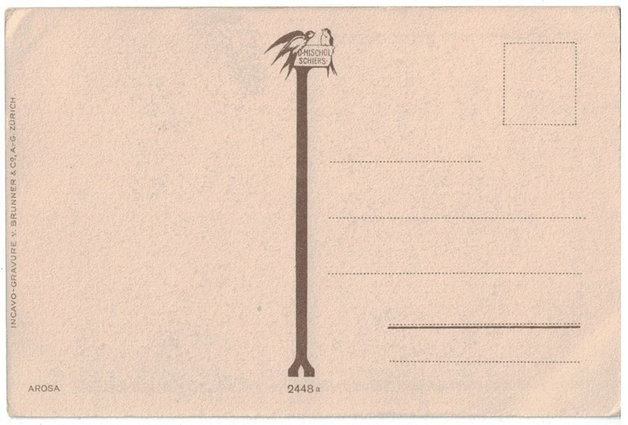 Cartoline postali: Arosa (Mischol), um 1920 – Usato da Frauenfeld venduto da POML 1