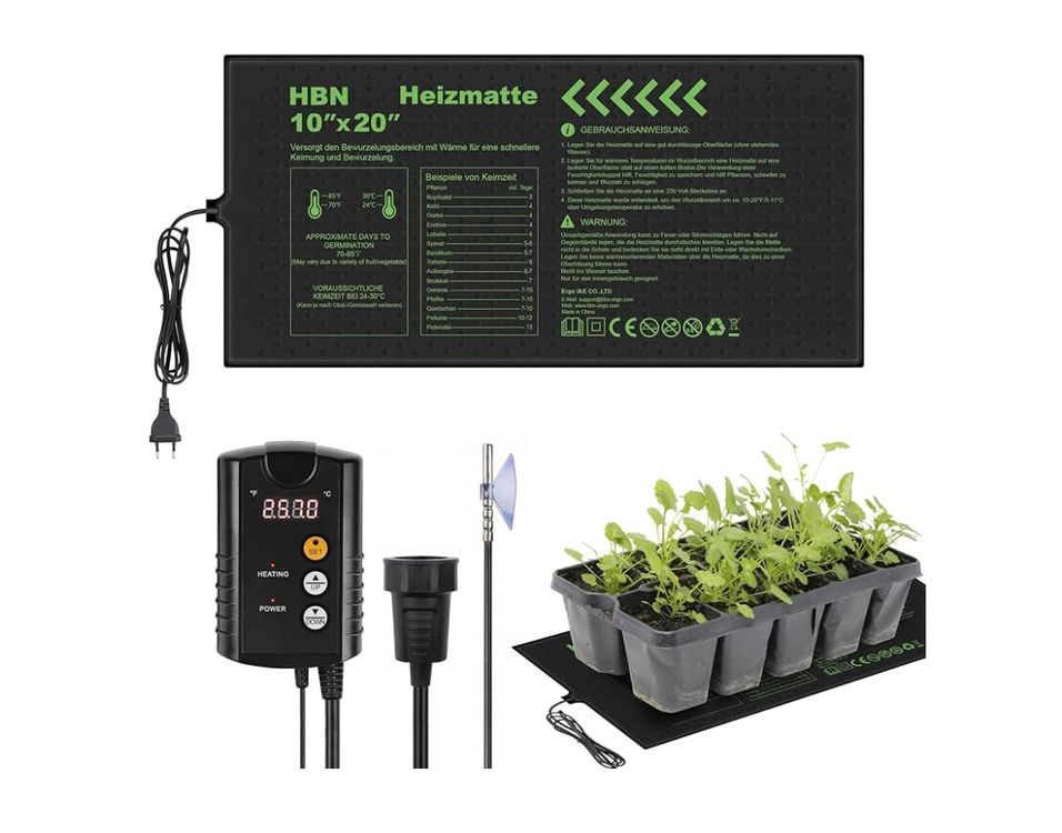 IPower Heizmatte Für Saatgut – 25,4 X 52,7 Cm | Wasserdicht, Für Keimung | 4 Stück, Schwarz