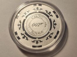 CASINO ROYALE JAMES BOND 007 1 OZ UNZE SILBER CHIP LIMITED