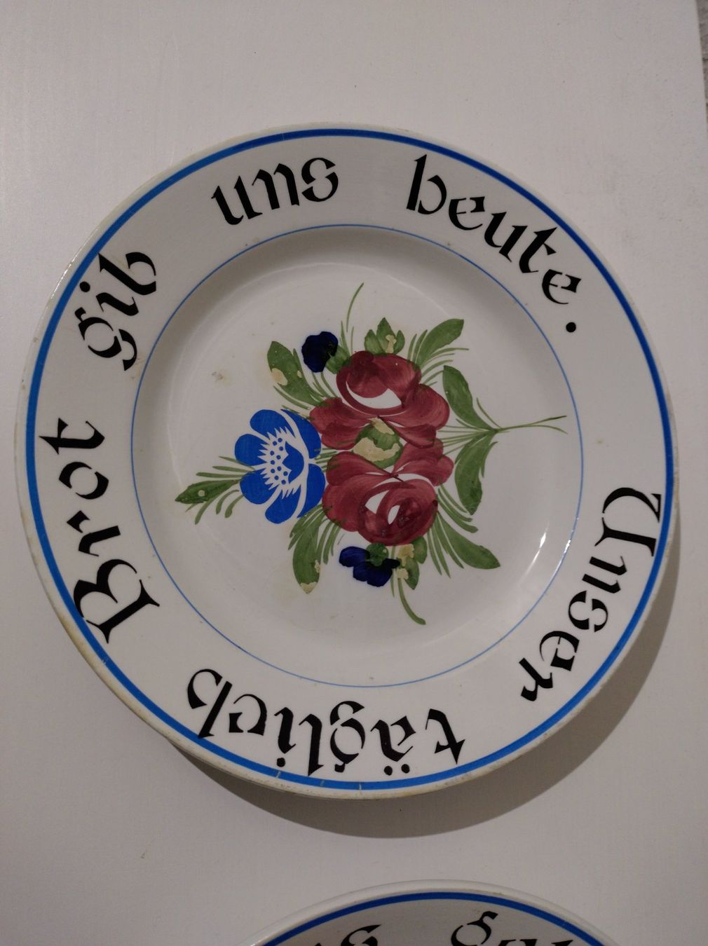 Piatti: 2 Spruch Teller Steingut Moehlin Aargau vor 1931 – Usato da stettlen venduto da VintageBern_ch 1