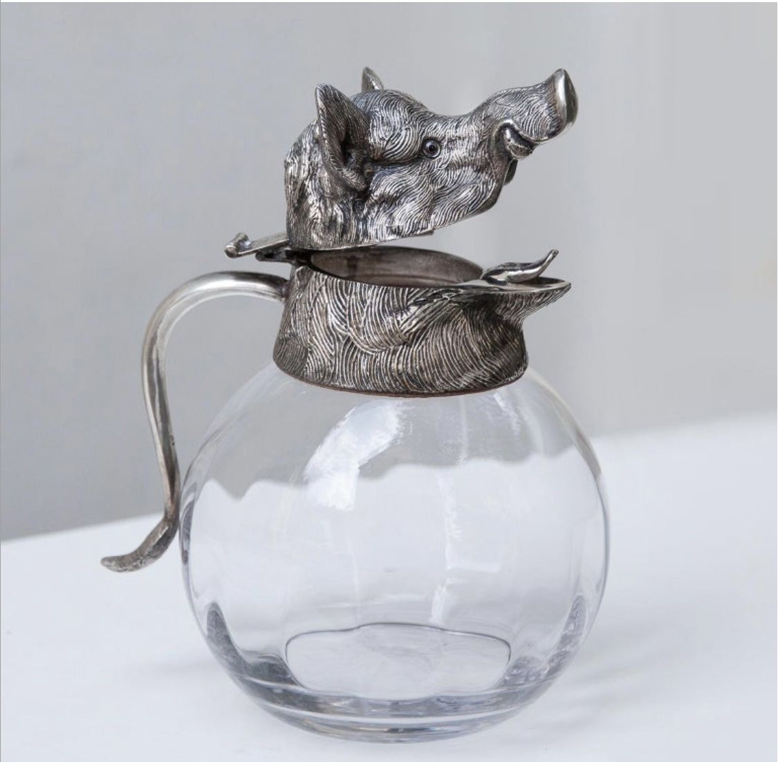 Caraffe: Wildschwein versilberte Karaffe , Spanien, 1970er Jahr – Nuovo (secondo la descrizione) da Urnäsch venduto da Ursjack