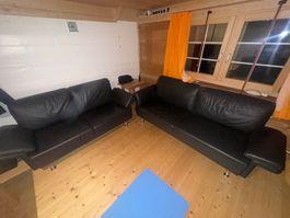 Couch Sofa Set Leather Black Used Condition 40-60 char