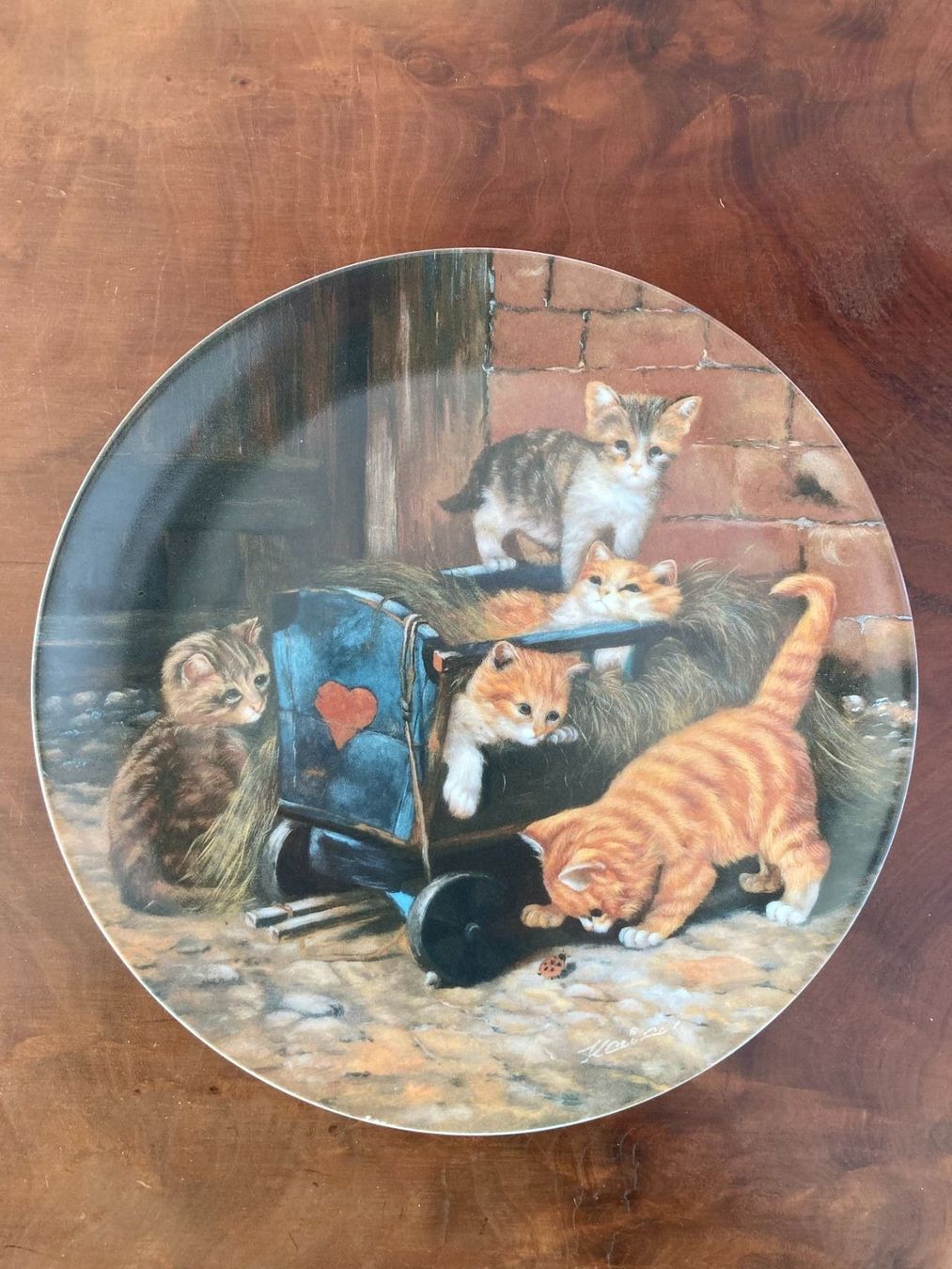 Teller: Seltmann Weiden 1991 Sammelteller Katzen Die Spielkameraden – Gebraucht aus Subingen von Etageren 3