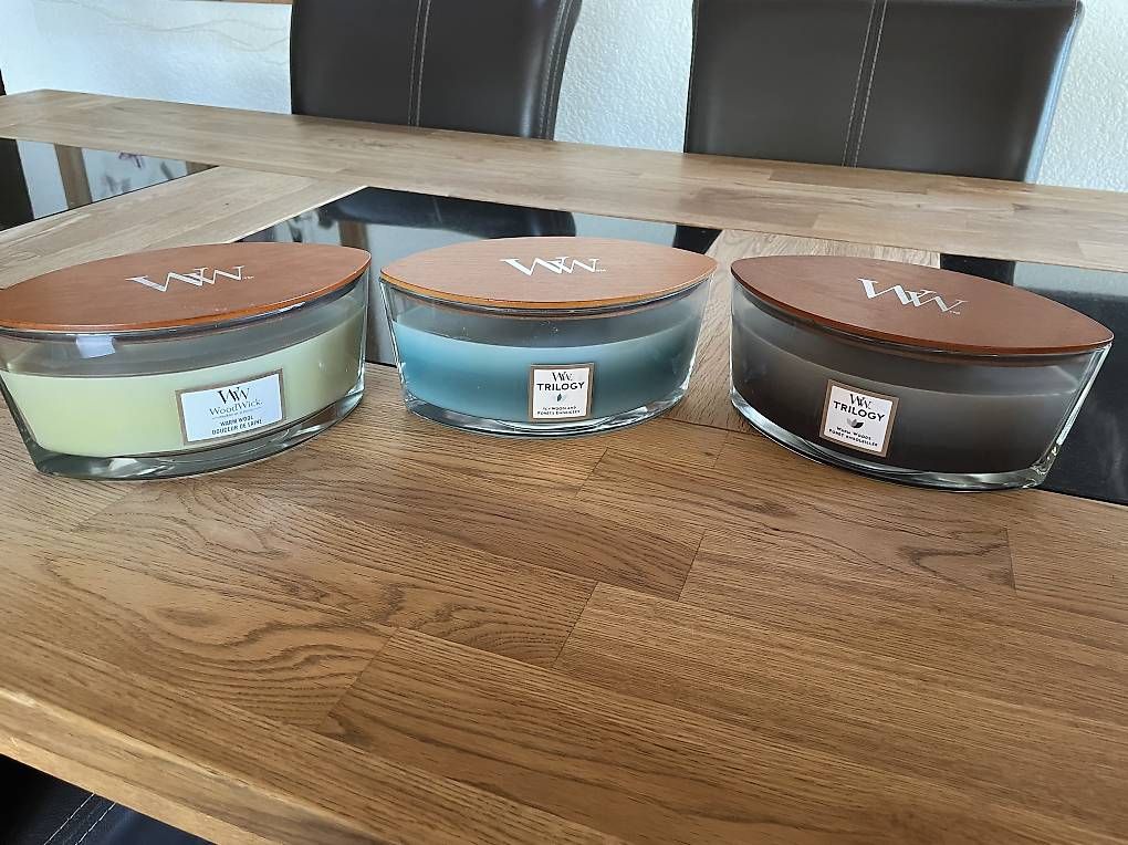 Woodwick Kerzen: 3 Wood Wick Kerzen – Neu und originalverpackt aus Rüschegg Heubach von sharky81