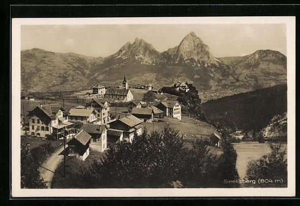 Cartoline postali: AK Seelisberg, Ortspartie mit Kirche – Usato da Berlin venduto da bartko-reher