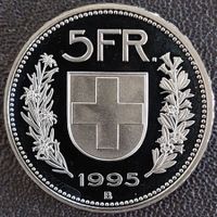 5 Franken 1995 stgl. / aus Münzsatz