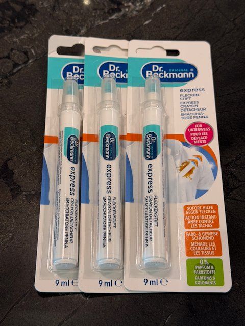 Prodotti di pulizia: 3x Dr. Beckmann Express Fleckenstift (9ml), originalverpackt – Nuovo e nell'imballaggio originale da Aarau Rohr venduto da HappyKoala