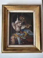 Tableau nature morte chasse, huile sur toile, ancien.