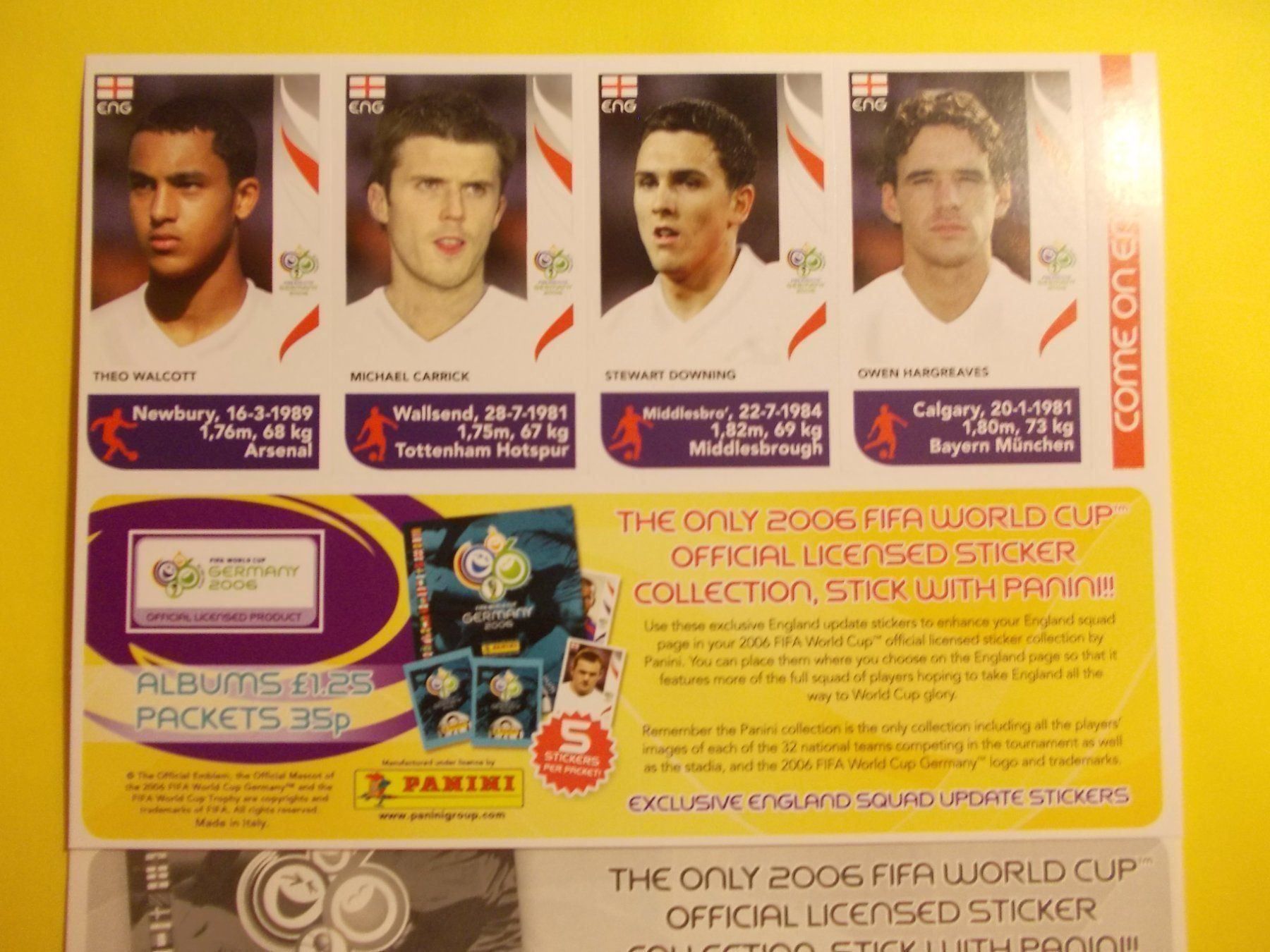 Panini Carte collezionabili: panini wm 2006 update england – Nuovo (secondo la descrizione) da Oberglatt ZH venduto da Paninitruhe