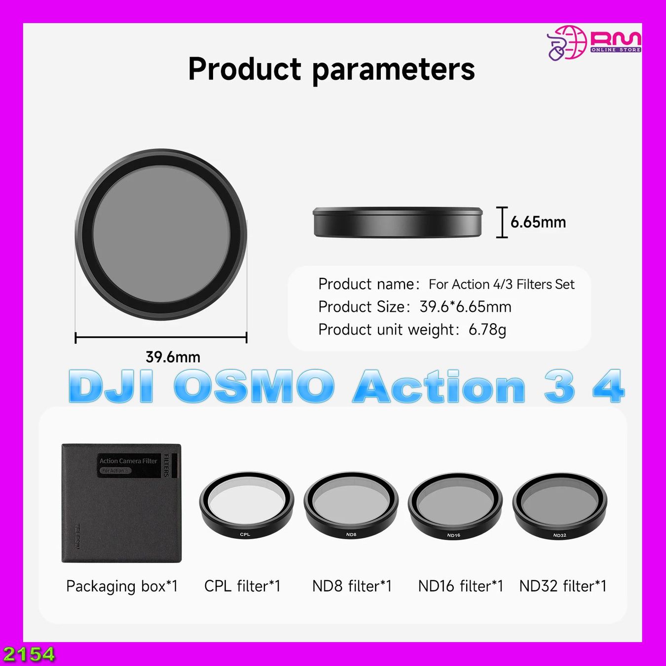 Objektive: DJI OSMO Action 3 4 ND CPL-Objektiv – Neu und originalverpackt aus Unterägeri von RmOnline