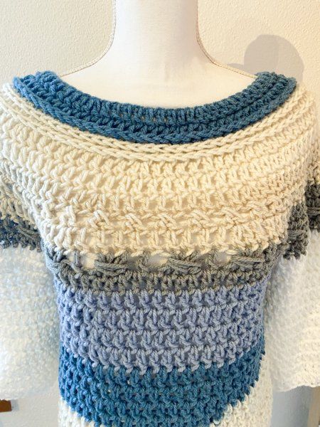 Pulls & Sweat-shirts: Gehäkelte Topdown Pullover Pulli weiss bunt – Neuf (Voir description) à Carabbia par katiamandelli 4