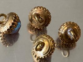 Boutons anciens vintage pierres facettées dorés lot de 4