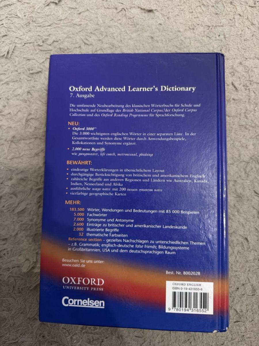 Livres: Oxford Advanced Learner’s Dictionary (7. Auflage)   – D'occasion à Niedergösgen par arm_5j8c 1