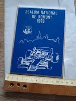 Plaque métal course automobile Slalom  Romont 1978
