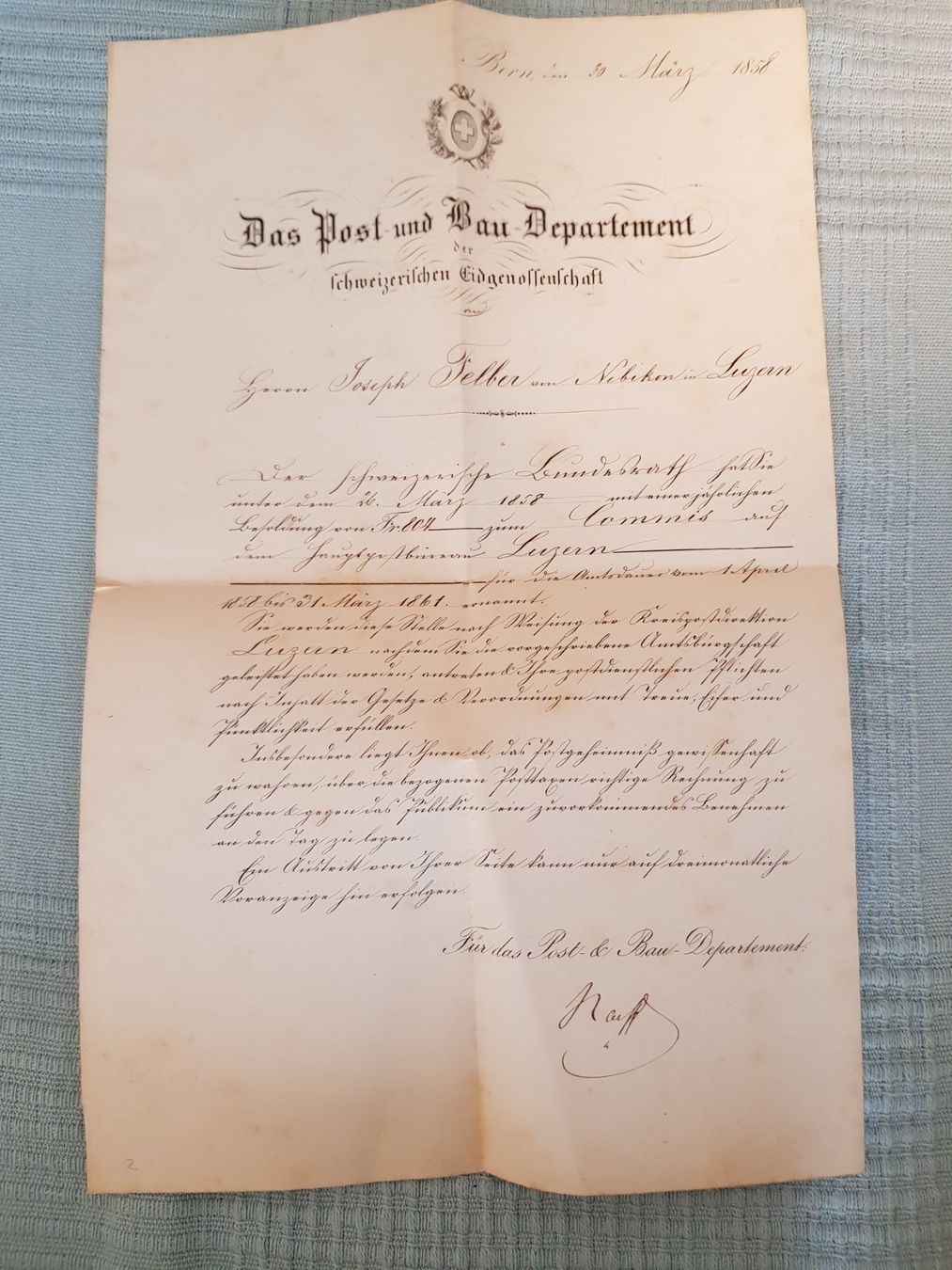 Autografi: Wilhelm Matthias Naeff 7. Bundesrat, Original-Autogramm – Usato da Wikon venduto da Funkfreak75