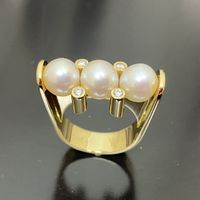 Unikat Perlen Ring mit Brillanten