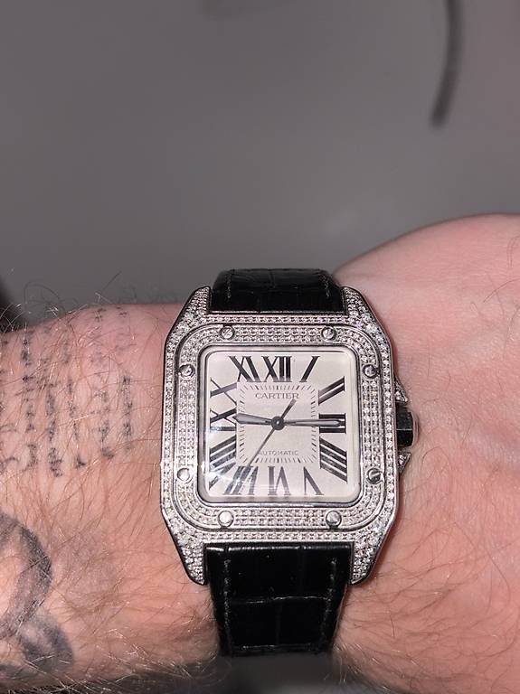Orologi: Cartier Santos 100 | Natural Diamonds – Usato da worb venduto da mansorymansory 1