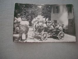 AK - Foto -Karte - Fuhrwerk / Personen / Kanone - ungelaufen