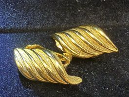 Vintage-Ohrringe Cabouchon Paris – Goldfarben