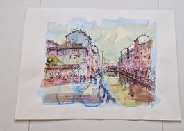 Lithographie d'une aquarelle de Gianpietro Maggi - 2007