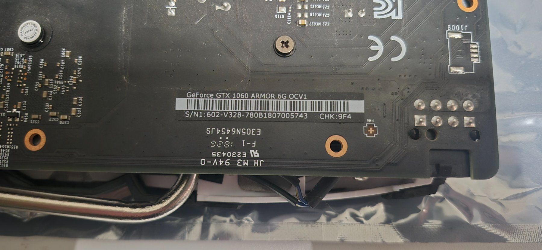 MSI Schede grafiche: MSI GeForce GTX 1060 ARMOR 6G OCV1 – Usato da Thierachern venduto da rolfdavid 1