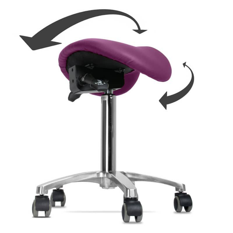 Sgabelli: Praxis Drehhocker mit kippbarem Sattelsitz magenta – Nuovo e nell'imballaggio originale da Schaffhausen venduto da Praxis-Nova 2