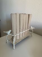 Servietten Halter  Metall weiss Shabby Chic Vögel süss
