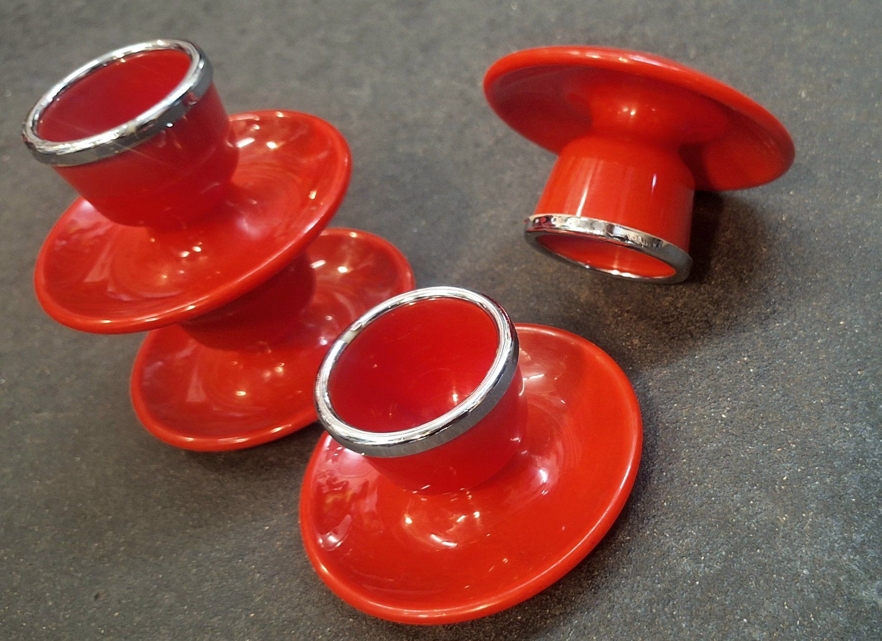 Altre Stoviglie: 4x vintage Eierbecher  rot/ Silber 1960/70 – Usato da Emmenbrücke venduto da abu_9mj8 3