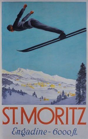 Posters & Illustrations: St. Moritz, Reprints – Neuf (Voir description) à Bern par Vintage-Art-Poster