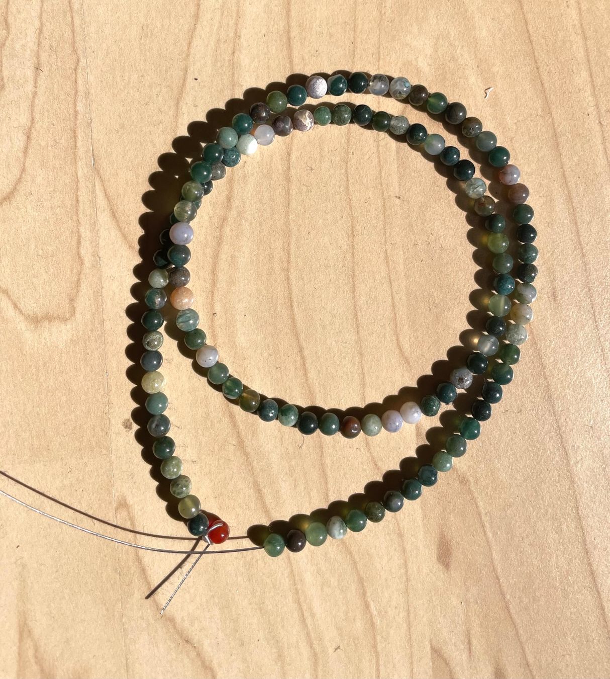 Catenine: Achat grün   4mm    extra lang  46cm    auf Flexdraht – Nuovo e nell'imballaggio originale da Leuggern venduto da gemshow 5