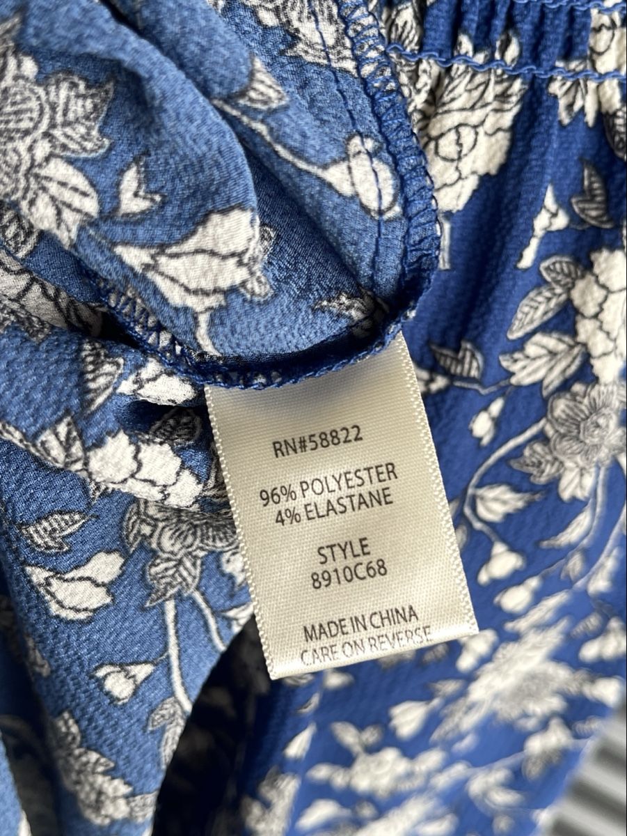 Vestiti: Max Studio Blumenkleid Blau XL Volants Midikleid – Usato da Zürich venduto da Recode.Fashion 7