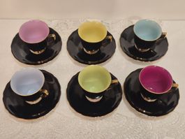 Vintage Rudolf Kampf Espresso Tassen Set ČSSR Bunt