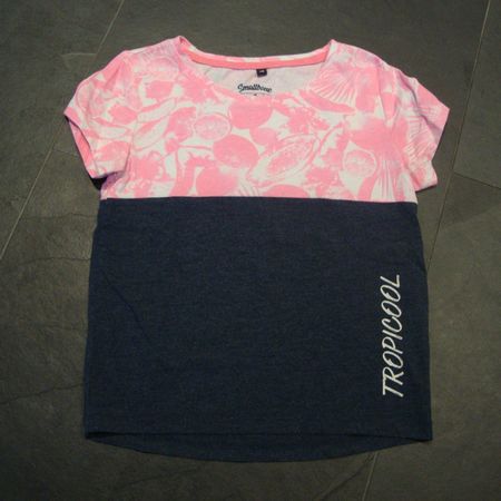 ++ T-Shirt in blau / rosa ++ Gr. 110 / 116 ++