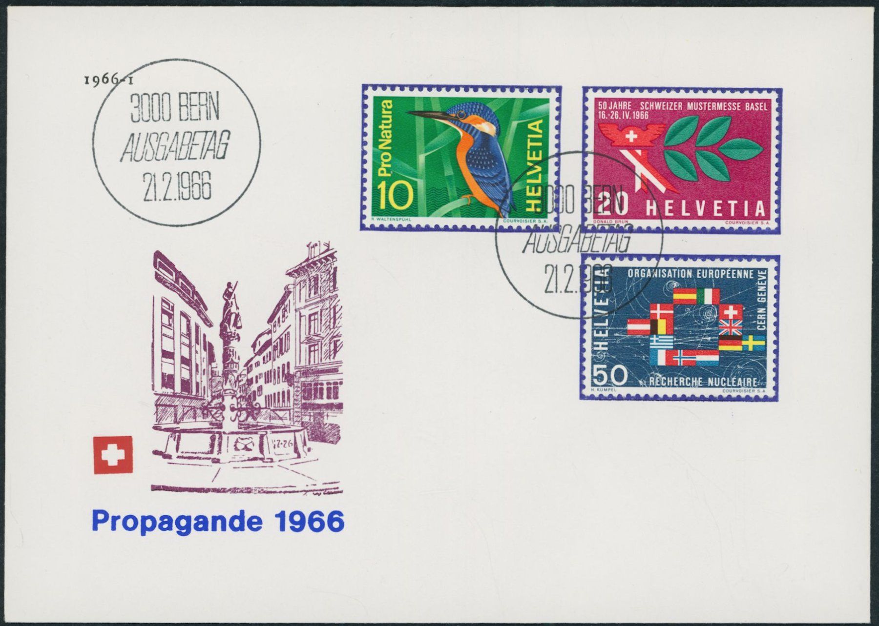 Tutti i francobolli: 1966 - Werbemarken - Ersttagsbrief FDC ET – Usato da Schindellegi venduto da leecollect