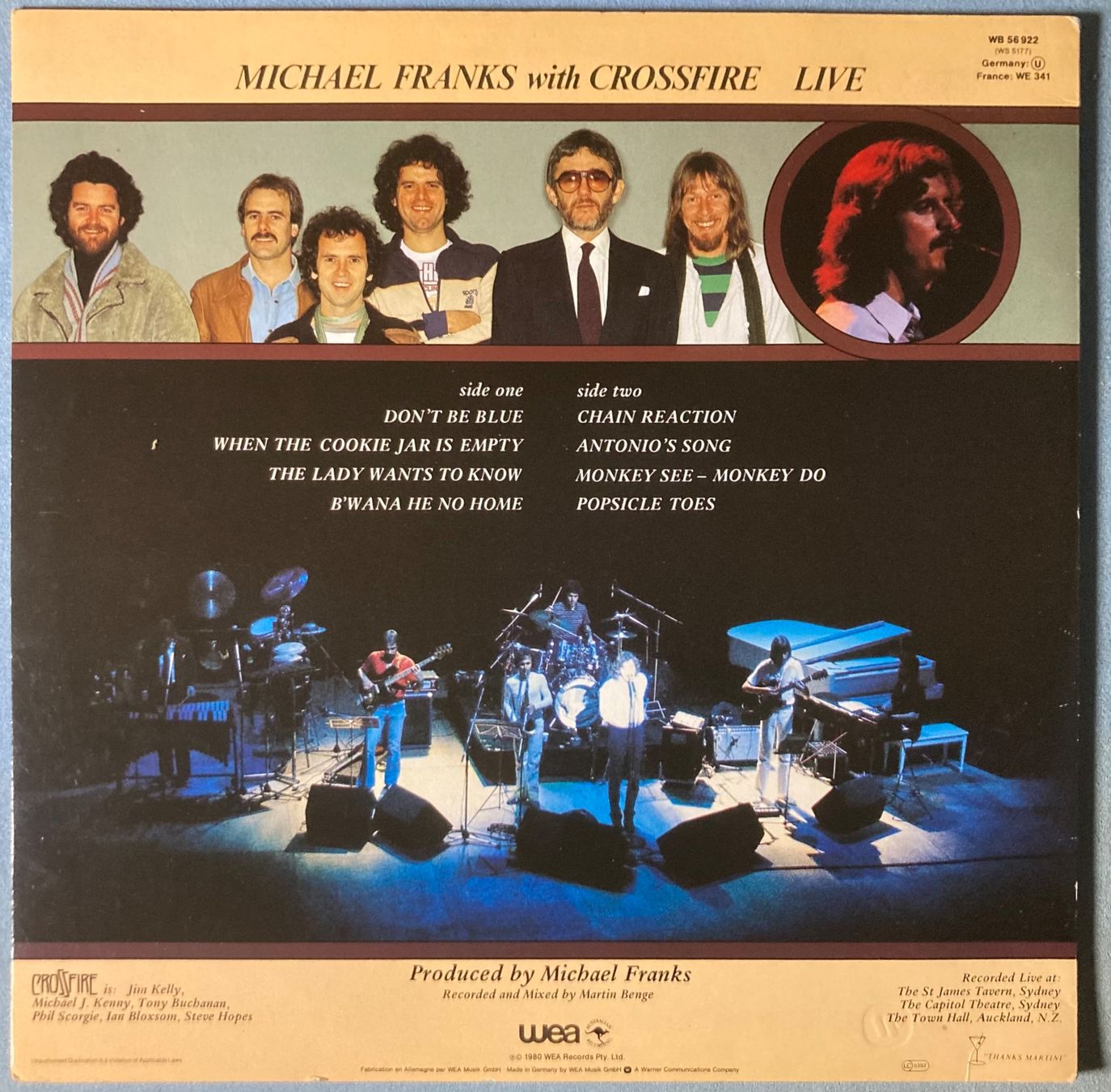 Schallplatten: MICHAEL FRANKS WITH CROSSFIRE - LIVE – Gebraucht aus Poliez-Pittet von Newtown-Records 1