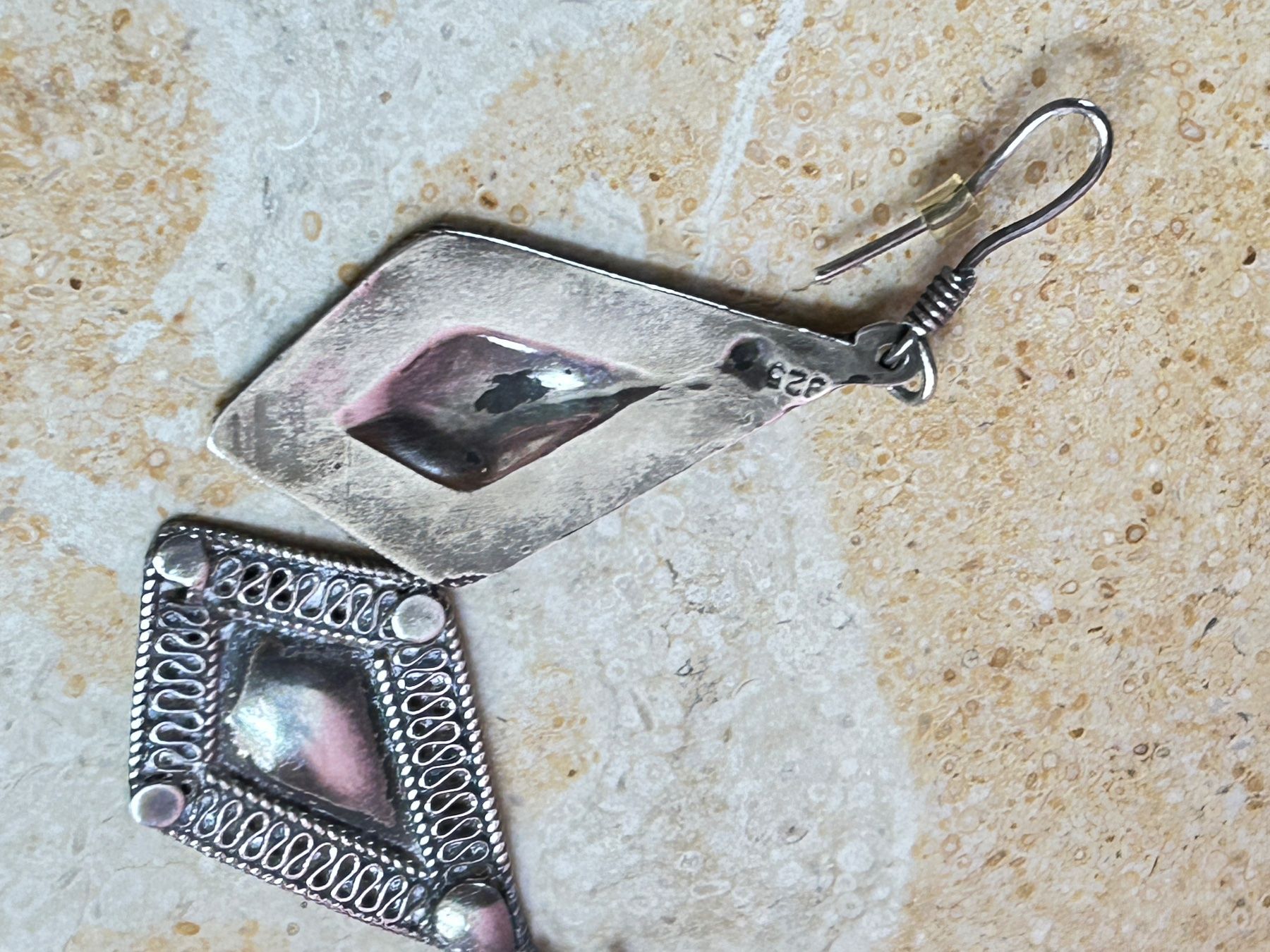 Ohrringe & -stecker: Silber Ohrhänger 925 Rautenform Vintage – Gebraucht aus Dittingen von Bijoubelle 3