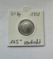 1991 20 Rappen Abart 145° verdreht *RAR*