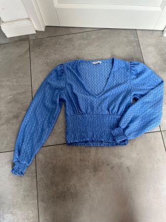 Only, Langarmshirt, Smock Top, blau, Gr. S, NEU