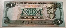 Nicaragua 10 Cordobas 1985 Neuwertig