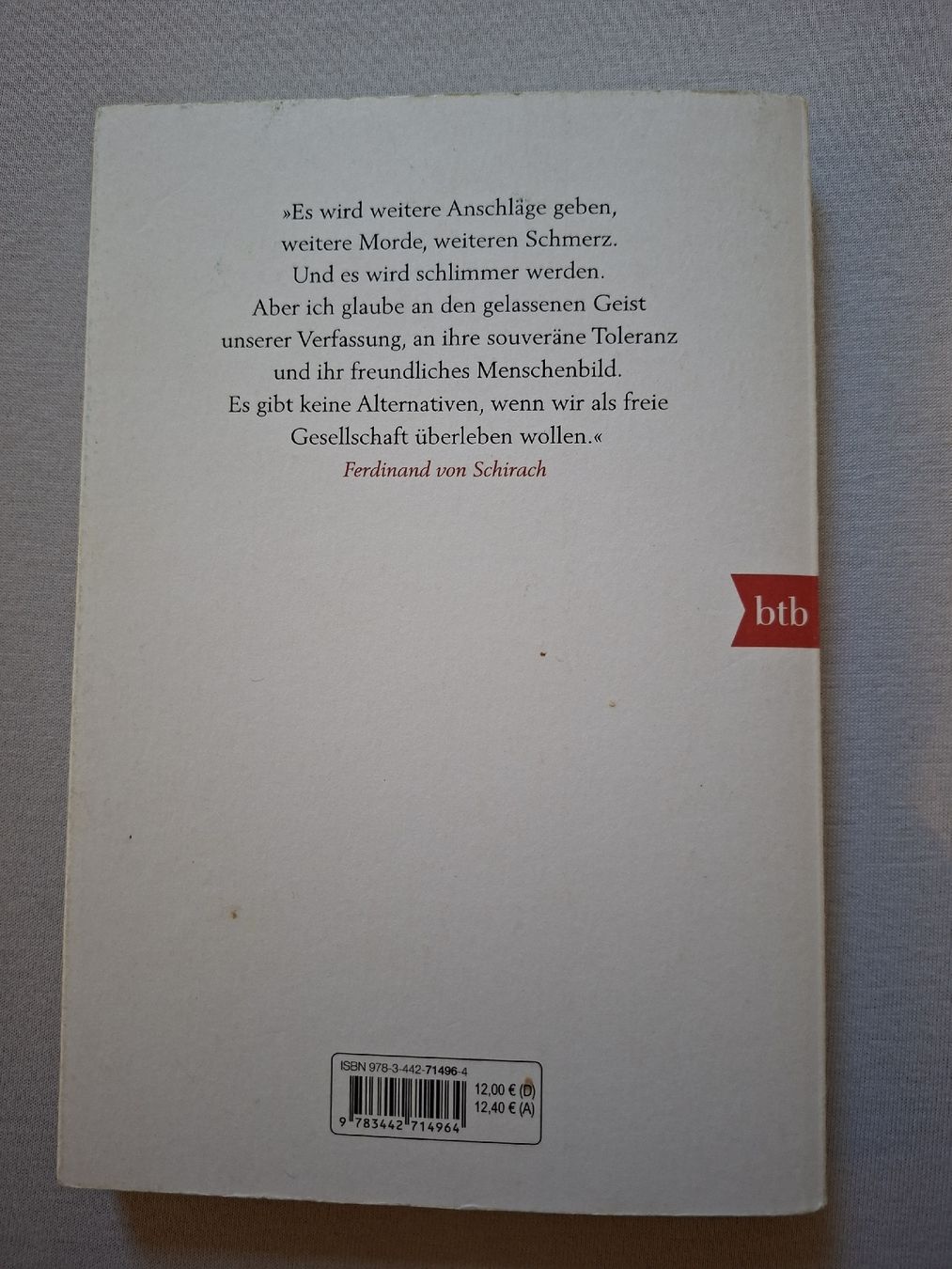 Libri: Ferdinand von Schirach - Terror, Taschenbuch – Usato da Nürensdorf venduto da bla_h6jn 1